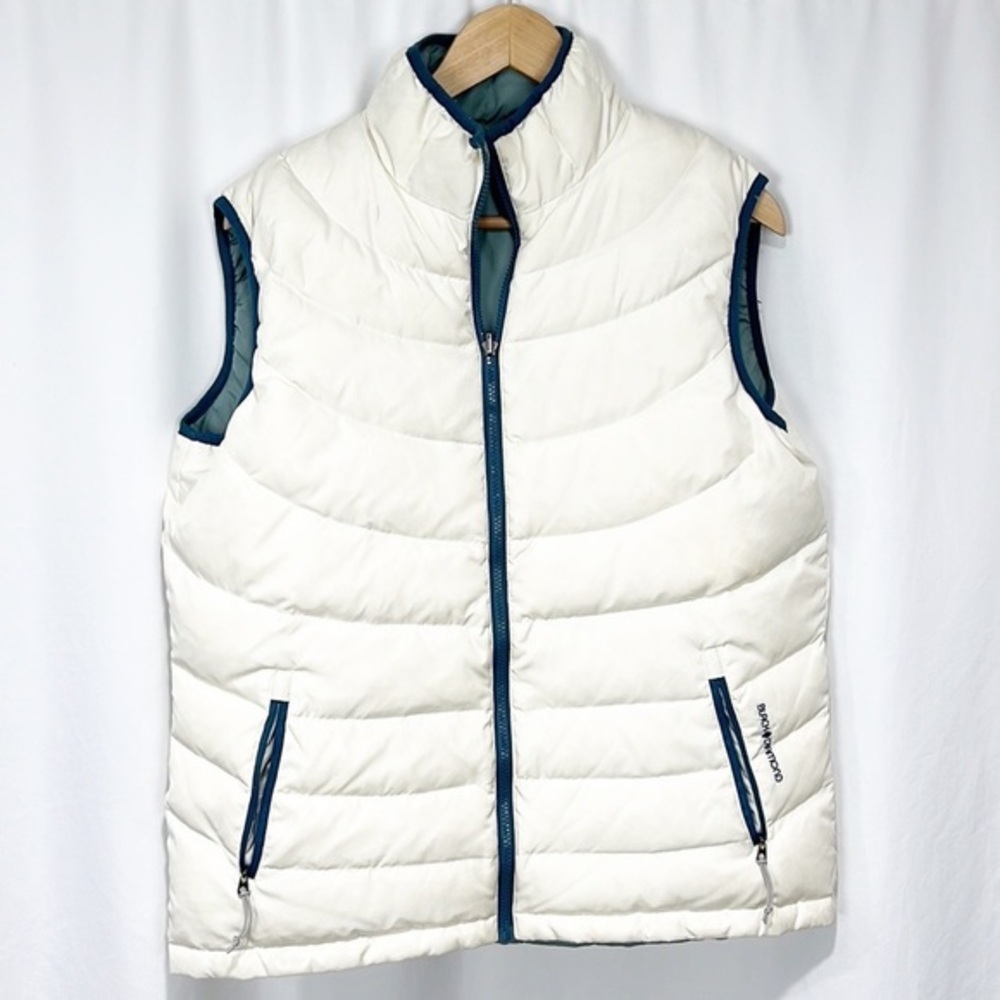BLACK Diamond Reversible Down Puffer Vest White & Seafoam Green Large